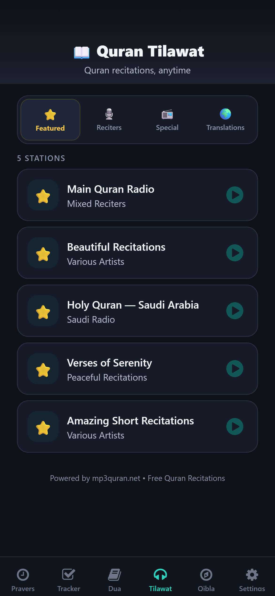 Quran tilawat radio stations